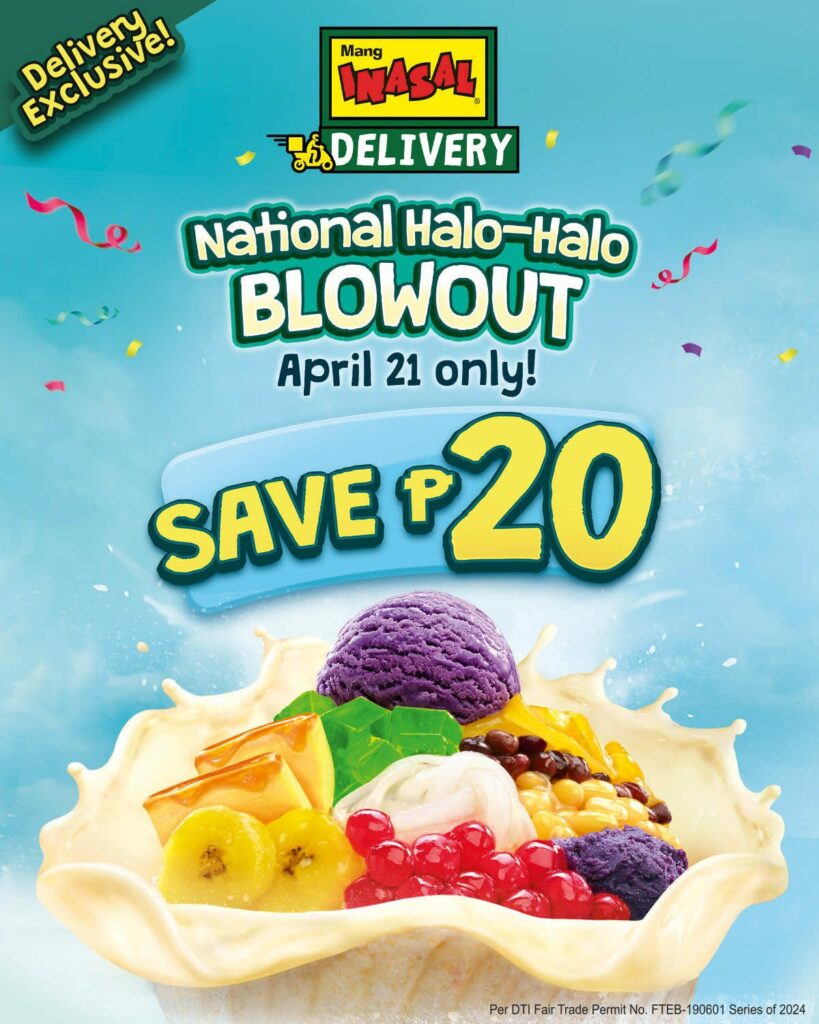 This Sunday is Mang Inasal's National Halo-Halo Blowout Delivery Exclusive